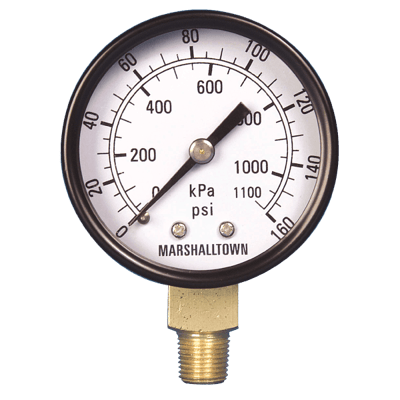 Marsh Bellofram Pressure Gauge, Marshalltown Value Series